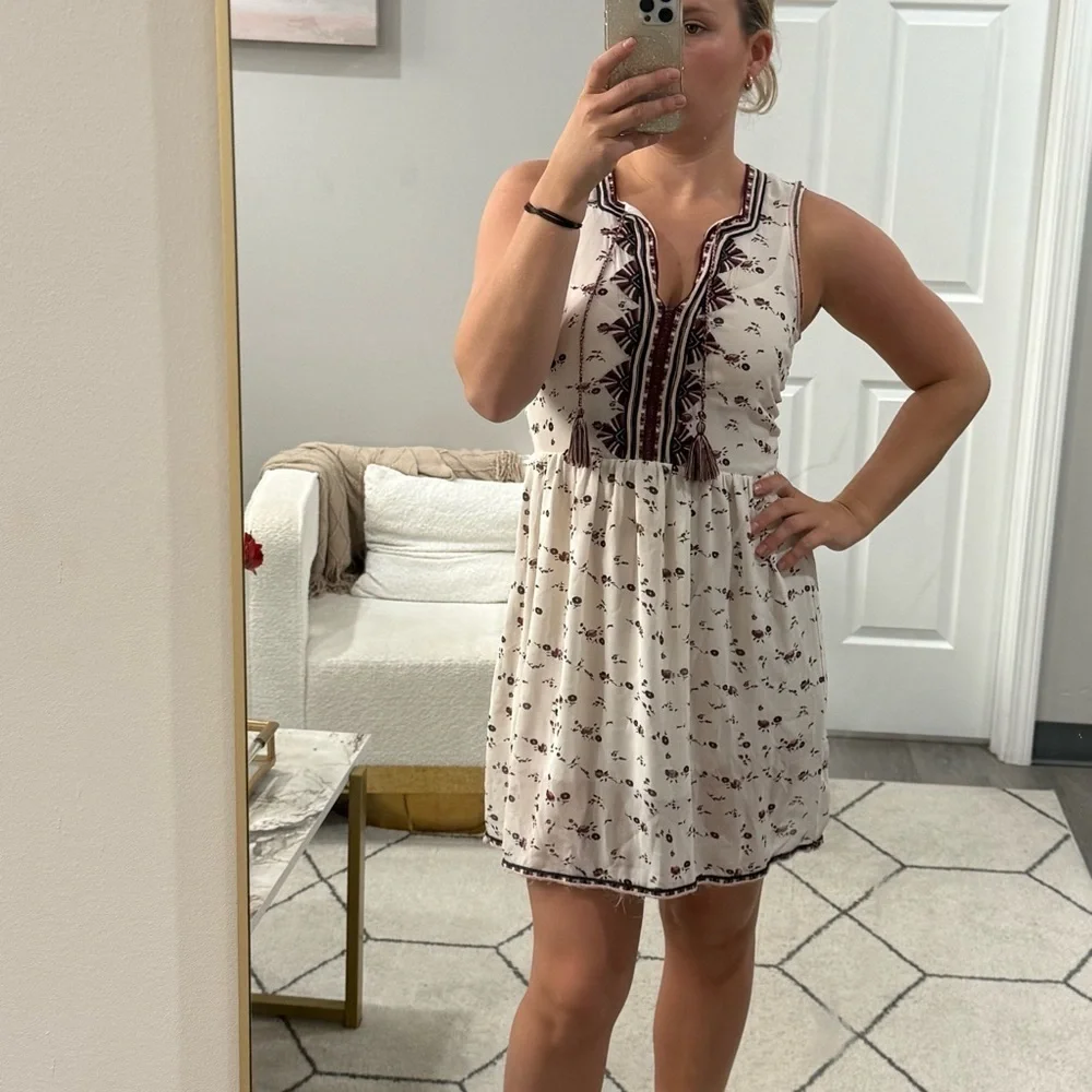 Ulla Johnson Dress Sleeveless Mini in Cream Plum Floral